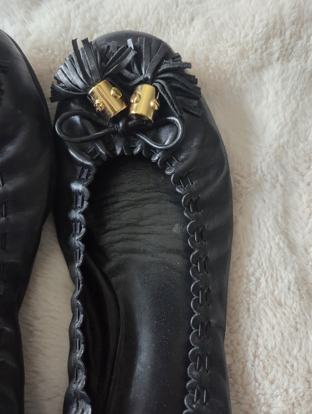 Tory Burch Size 10 1/2 Black Tassel Ballet Flats - Classic Women’s Slip-On - Picture 7 of 7